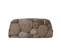 GDSHJKLW Petoskey Stone1 - Astuccio in pelle di grande capacità, con cerniera, per donne, uomini, articoli da toeletta da viaggio, borsa per cosmetici, impermeabile, portamonete, Oro, One Size