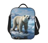 GDSHJKLW Polar Bear - Borsa termica per il pranzo, riutilizzabile, a prova di perdite, con tracolla regolabile, per ufficio, lavoro, viaggi, picnic, campeggio