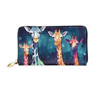 GDSHJKLW Portafogli da donna con cerniera in pelle colorata per fan amanti delle giraffe borse impermeabili porta carte di credito con supporto per telefono portamonete da viaggio da donna
