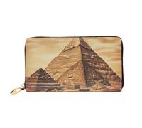 GDSHJKLW Portafogli da donna vintage con grande piramide egiziana in pelle con cerniera intorno alla pochette portamonete impermeabile porta carte di credito con porta telefono portamonete da viaggio