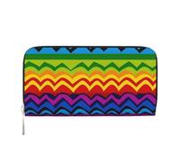 GDSHJKLW Portafoglio da donna con motivo arcobaleno Gay Pride con 1 cerniera perimetrale in pelle sintetica per telefono, porta carte, organizer da donna, nero, taglia unica, nero, nero, Taille unique