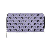 GDSHJKLW Portafoglio da donna Haunted Mansion con cerniera intorno al portafoglio in pelle PU per telefono pochette porta carte organizer per donne signore, nero, taglia unica, Nero , Taglia unica