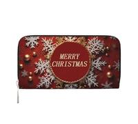 GDSHJKLW Portafoglio da donna Merry Christmas Too con cerniera intorno, portafoglio in pelle PU per telefono, pochette porta carte, organizer per donne, nero, taglia unica, Nero , Taglia unica
