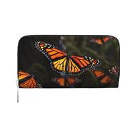 GDSHJKLW Portafoglio da donna Monarch Butterflies1 Zip Around Portafoglio in pelle PU per telefono pochette porta carte organizer per donne signore, nero, taglia unica, Nero , Taglia unica