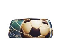 GDSHJKLW Portamatite in pelle Goal Soccer di grande capacità, astuccio per penne, borsa per trucco con cerniera, borsa per trucco per donne e uomini, borsa da viaggio impermeabile, borsa per cosmetici