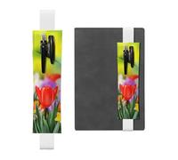 GDSHJKLW Portapenne con fascia elastica con fiori primaverili in pelle PU staccabile portapenne portapenne portapenne astuccio per cancelleria forniture per ufficio regalo per diari con copertina