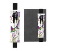 GDSHJKLW Portapenne con fascia elastica e motivo colibrì, iris, in pelle sintetica in poliuretano, per diari, matite, matite, forniture per ufficio, regalo per diari, quaderni, agende