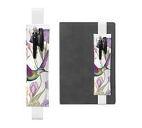 GDSHJKLW Portapenne con fascia elastica e motivo colibrì, iris, in pelle sintetica in poliuretano, per diari, matite, matite, forniture per ufficio, regalo per diari, quaderni, agende