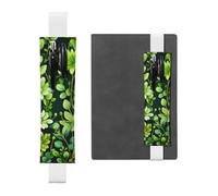 GDSHJKLW Portapenne con fascia elastica floreale verde staccabile in pelle PU portapenne portapenne portapenne astuccio per cancelleria forniture per ufficio regalo per diari con copertina rigida