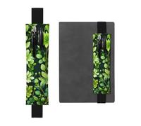 GDSHJKLW Portapenne con fascia elastica floreale verde staccabile in pelle PU portapenne portapenne portapenne astuccio per cancelleria forniture per ufficio regalo per diari con copertina rigida