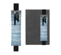 GDSHJKLW Portapenne con fascia elastica in legno blu, custodia per penna staccabile in pelle sintetica in poliuretano, astuccio per matite, forniture per ufficio, regalo per riviste con copertina