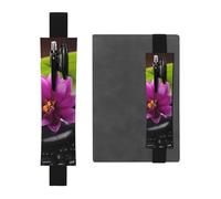 GDSHJKLW Portapenne con fiore viola con pietra nera elastico portapenne staccabile in pelle PU portapenne portapenne portapenne astuccio forniture per ufficio regalo per diari con copertina rigida