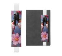 GDSHJKLW Portapenne rimovibile in pelle sintetica con motivo colibrì con fascia elastica rosa per penne, diari, matite, forniture per ufficio, regalo per giornali, quaderni, pianificatori