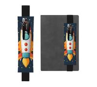 GDSHJKLW Razzo Clipart Nave spaziale fascia elastica portapenne staccabile in pelle PU penna sacchetto diario matita titolare matita caso forniture per ufficio regalo per riviste copertina rigida
