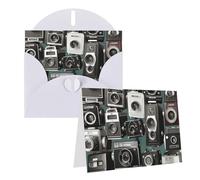 GDSHJKLW Retro Cool Camera Collection1 Biglietto di auguri vuoto con buste 10,2 x 15,2 cm, biglietti di ringraziamento biglietti per tutte le occasioni, bianco per Natale, vacanze, compleanno, laurea