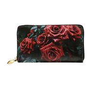 GDSHJKLW Rosso E Nero Rosa Donne Portafogli In Pelle Zip Intorno Frizione Borse Impermeabile Porta Carte Di Credito Con Il Supporto Del Telefono Signore Portamonete Viaggio