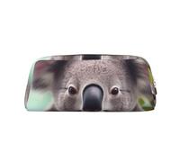 GDSHJKLW Simpatico astuccio in pelle koala, grande capacità, astuccio per penne, borsa per il trucco con cerniera, per donne e uomini, borsa da toilette da viaggio impermeabile, borsa per cosmetici