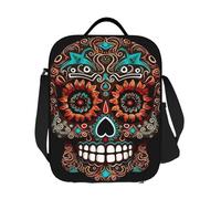 GDSHJKLW Sugar Skulls Day Of The Dead - Borsa termica per il pranzo, riutilizzabile, a prova di perdite, con tracolla regolabile, per ufficio, lavoro, viaggi, picnic, campeggio