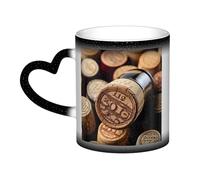 GDSHJKLW Tazza da caffè in ceramica da 325 ml, tazza che cambia colore, personalizzata, tazza da caffè, tazza da tè, tappo per bottiglia di vino, con tazze da caffè fresche vintage, regalo divertente