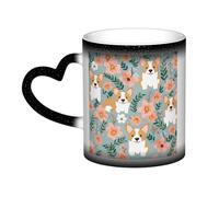 GDSHJKLW Tazza da caffè in ceramica da 325 ml, tazza che cambia colore, personalizzata, tazza da caffè, tazza da tè, fiori floreali, fiori primaverili, tazze da caffè fresche per uomini e donne