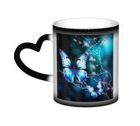 GDSHJKLW Tazza da caffè in ceramica da 325 ml, tazza che cambia colore, personalizzata, tazza da caffè, tazza da tè, bella farfalla, 1 tazza da caffè fresca per uomini e donne, regalo divertente
