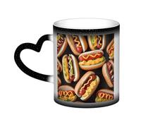 GDSHJKLW Tazza da caffè in ceramica da 325 ml, tazza che cambia colore, personalizzata, tazza da caffè, tazza da tè, cibo divertente, hot dog, tazze da caffè fresche per uomini e donne, regalo
