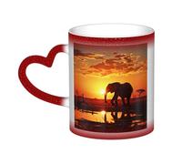 GDSHJKLW Tazza da caffè in ceramica da 325 ml Tazza da caffè Cambia Colore Personalizzata Novità Tazza da caffè Tazza da tè Elefante Immagini Cool Tazze da caffè per uomini donne regalo divertente