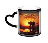 GDSHJKLW Tazza da caffè in ceramica da 325 ml Tazza da caffè Cambia Colore Personalizzata Novità Tazza da caffè Tazza da tè Elefante Immagini Cool Tazze da caffè per uomini donne regalo divertente