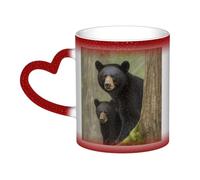 GDSHJKLW Tazza da caffè in ceramica da 325 ml Tazza da caffè cambiante di colore personalizzata novità tazza da caffè tazza da tè orso nero madre e cucciolo tazze da caffè fresche per uomini donne