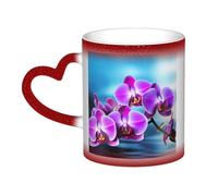 GDSHJKLW Tazza da caffè in ceramica da 325 ml tazza da caffè cambiante tazza da caffè personalizzata novità tazza da tè bella orchidea tazze da caffè fresche per uomini donne regalo divertente