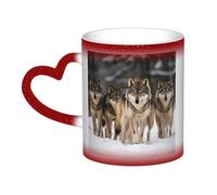 GDSHJKLW Tazza da caffè in ceramica da 325 ml tazza da caffè cambiante tazza da caffè personalizzata novità tazza da tè confezione di lupi tazze da caffè fresche per uomini donne regalo divertente