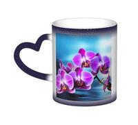 GDSHJKLW Tazza da caffè in ceramica da 325 ml tazza da caffè cambiante tazza da caffè personalizzata novità tazza da tè bella orchidea tazze da caffè fresche per uomini donne regalo divertente