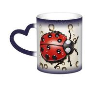 GDSHJKLW Tazza da caffè in ceramica da 325 ml tazza da caffè cambiante tazza da caffè personalizzata novità tazza da tè bella coccinella tazze da caffè fresche per uomini donne regalo divertente