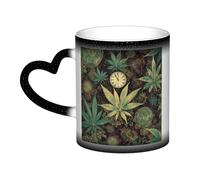 GDSHJKLW Tazza da caffè in ceramica da 325 ml, tazza da caffè che cambia colore, personalizzata, tazza da caffè, tazza da tè, un soffio nel tempo, marijuana, tazze da caffè fresche per uomini e donne