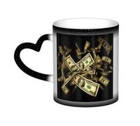 GDSHJKLW Tazza da caffè in ceramica da 325 ml, tazza da caffè che cambia colore, tazza da caffè, tazza da tè, segno del dollaro, tazze da caffè fresche per uomini e donne, regalo divertente