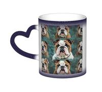 GDSHJKLW Tazza da caffè in ceramica da 325 ml, tazza da caffè con cambiamento di colore, tazza da caffè, tazza da tè, divertente, divertente, con bulldog inglese, per uomini e donne, regalo divertente