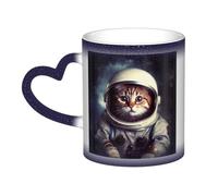 GDSHJKLW Tazza da caffè in ceramica da 325 ml, tazza da caffè con cambiamento di colore, tazza da caffè, tazza da tè, animale gatto, astronauta, tazze da caffè fresche per uomini e donne, regalo