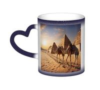 GDSHJKLW Tazza da caffè in ceramica da 325 ml, tazza da caffè con cambiamento di colore, tazza da tè e cammelli egiziani, tazze da caffè fresche per uomini e donne, regalo divertente