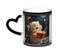 GDSHJKLW Tazze da caffè in ceramica da 325 ml tazza cambiacolore tazza da caffè novità personalizzata tazza da tè carino gatto canta canti natalizi tazze da caffè fresche per uomini donne regalo