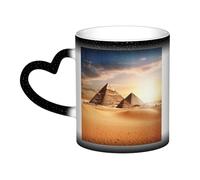 GDSHJKLW Tazze da caffè in ceramica da 325 ml Tazza da caffè Cambia Colore Personalizzata Novità Tazza da caffè Tazza da tè Piramide egiziana nel deserto Tazze da caffè fresche per uomini donne regalo