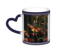 GDSHJKLW Tazze da caffè in ceramica da 325 ml Tazza da caffè Cambia Colore Personalizzata Novità Tazza da caffè Tazza da tè Monarch Butterflies1 Cool Coffee Mugs For Men Women Divertente Regalo
