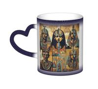 GDSHJKLW Tazze da caffè in ceramica da 325 ml Tazza da caffè Cambia Colore Personalizzata Novità Tazza da caffè Tazza da tè Antico Egitto Serie Tribù Tazze da caffè Fresco Per Uomini Donne Regalo