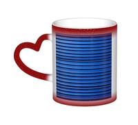 GDSHJKLW Tazze da caffè in ceramica da 325 ml Tazza da caffè Cambia Colore Personalizzata Novità Tazza da caffè Tazza da tè Blu Ondulato Wall Art Cool Tazze da caffè per uomo donna regalo divertente