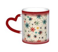 GDSHJKLW Tazze da caffè in ceramica da 325 ml Tazza da caffè cambiante tazza personalizzata novità tazza da caffè tazza da tè Atomic Stars Retro Pattern Cool tazze da caffè per uomini donne regalo