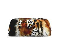 GDSHJKLW Tiger3 - Astuccio in pelle di grande capacità, per penne e trucchi, con cerniera, per donne e uomini, borsa da toeletta da viaggio impermeabile, borsa per cosmetici ampia aperta
