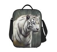 GDSHJKLW White Tiger - Borsa termica per il pranzo, riutilizzabile, a prova di perdite, con tracolla regolabile, per ufficio, lavoro, viaggi, picnic, campeggio