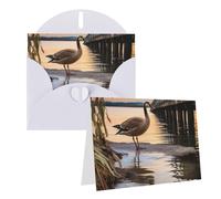 GDSHJKLW Wild Goose By The Bridge, biglietto di auguri bianco con buste, 10,2 x 15,2 cm, biglietti di ringraziamento, biglietti per tutte le occasioni, per Natale, vacanze, compleanni, lauree