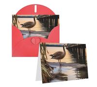 GDSHJKLW Wild Goose By The Bridge, biglietto di auguri vuoto con buste, 10,2 x 15,2 cm, biglietti di ringraziamento, biglietti per tutte le occasioni, per Natale, vacanze, compleanno, laurea