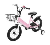 GDSKR Bicicletta da 14 pollici, per bambini, per principianti, con ruote di supporto e cesto, parafango, regolabile in altezza, per ragazzi e ragazze dai 3 ai 5 anni in su