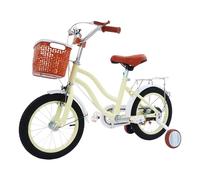 GDSKR Bicicletta per bambini da 14 pollici, in acciaio al carbonio, con ruote di supporto, sedile posteriore e cestino, regolabile in altezza 43 - 49 cm, con 2 ruote di supporto, per ragazzi e ragazze